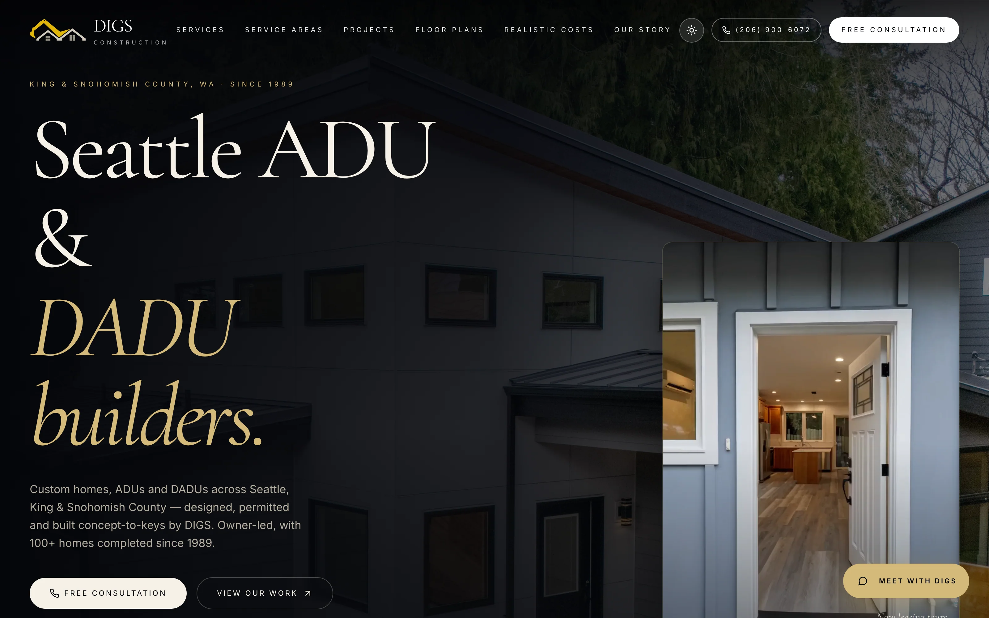 Diggs Builders — website by Finetuned Studio
