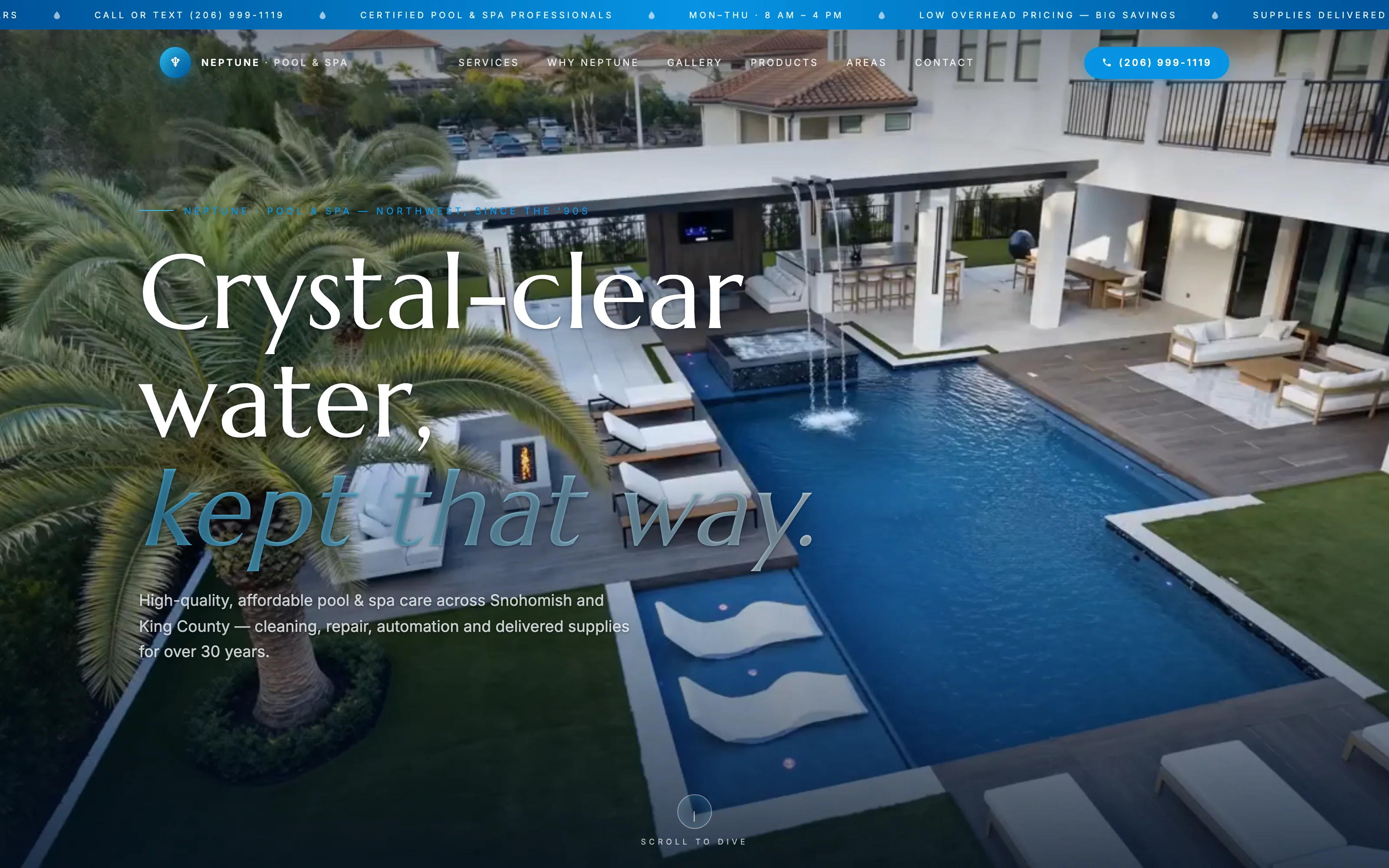 Neptune Pool & Spa — website by Finetuned Studio